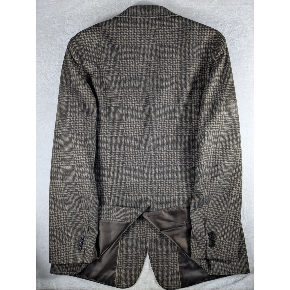 Banana Republic Tailored Fit‎ Blazer Sport Coat Brown Houndstooth Menswear 44L - Picture 8 of 14